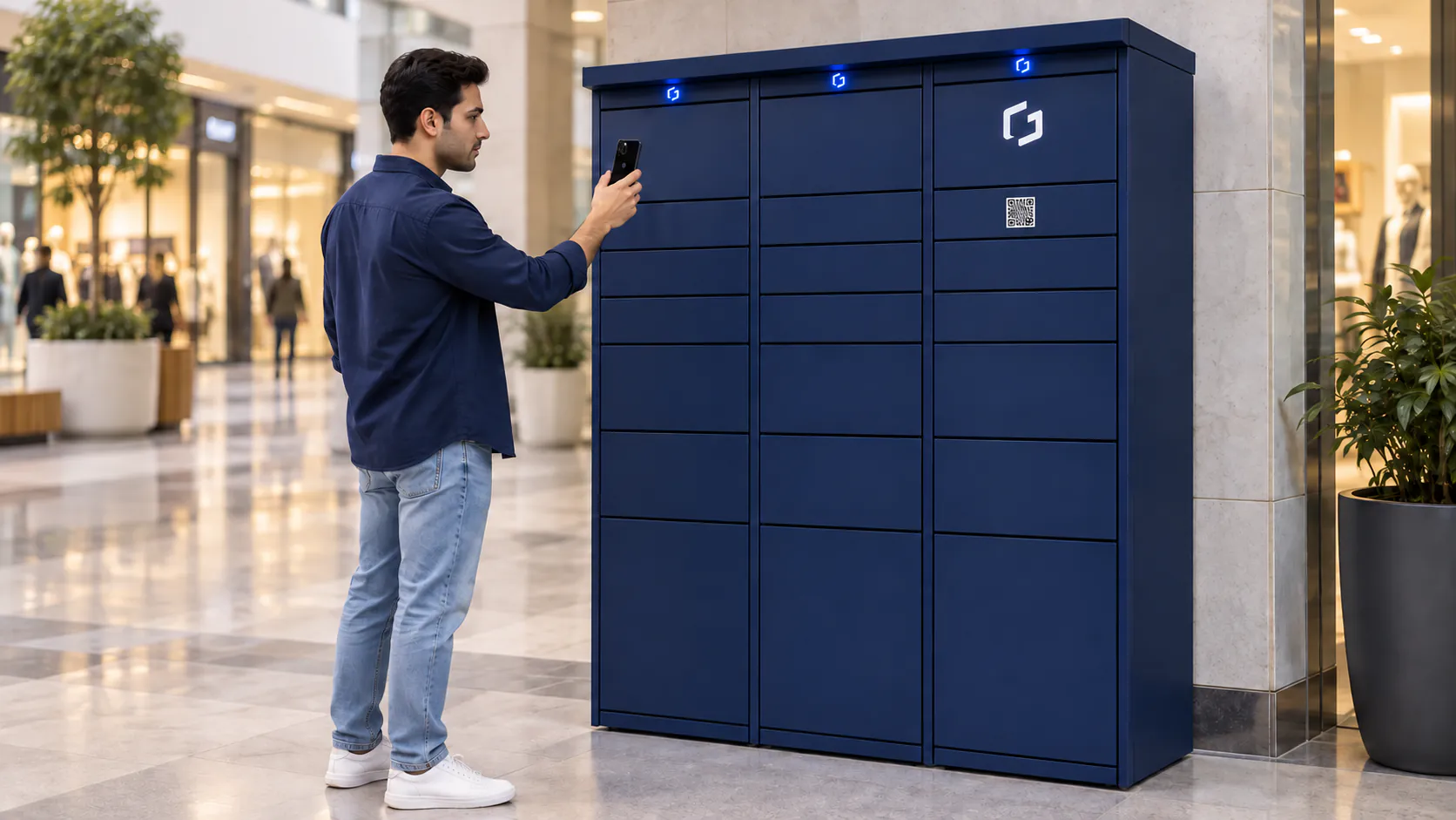 اسکن کد QR روی کمد هوشمند با گوشی